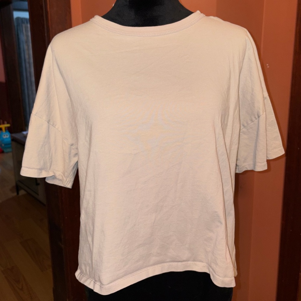 5/$25❌ FINAL CALL❌ Zara Women's Short Sleeve Cream Tee